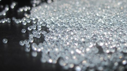 Glass bead peening